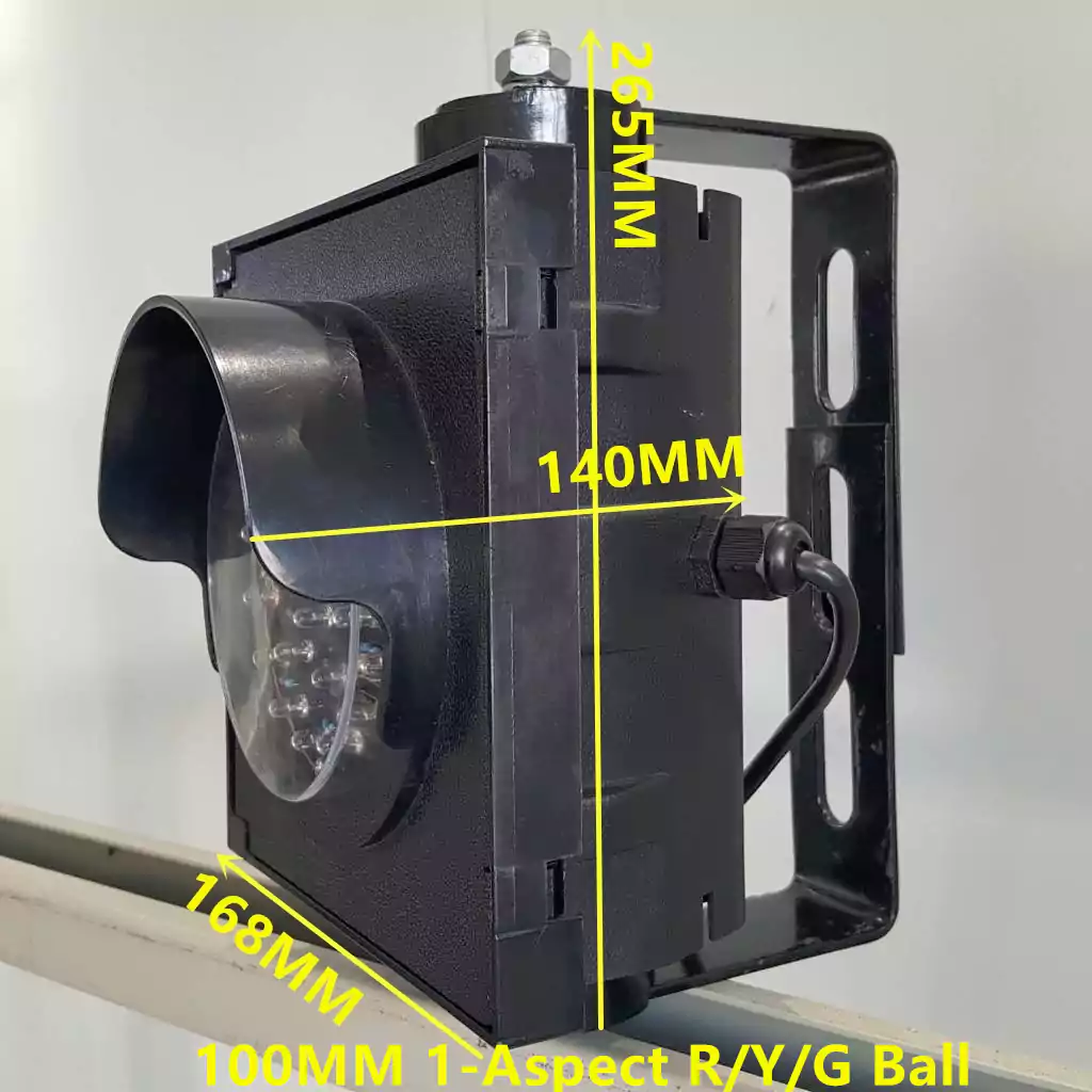 Sem&aacute;foro con forma de bola verde, amarillo y rojo de 1 aspecto de 100 mm