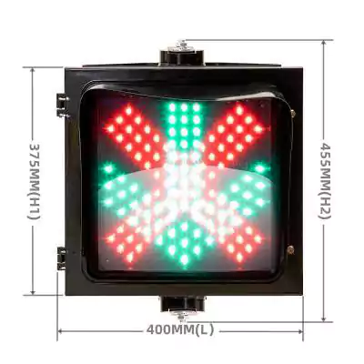 Sem&aacute;foro LED de 1 aspecto/secci&oacute;n con luz de control de carril con flecha verde y cruz roja, como 12 pulgadas (300 mm) * 1/301