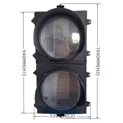 2 Aspect/Section Aluminum Traffic Light Body, as 16 Inch(400MM)*2/402