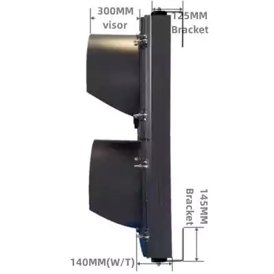 2 Aspect/Section Aluminum Traffic Light Body, as 16 Inch(400MM)*2/402