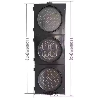 3 Aspects/Sections Led Traffic Light With Red Yellow Green Intelligent Timer, as 16 Inch(400MM)*3/403