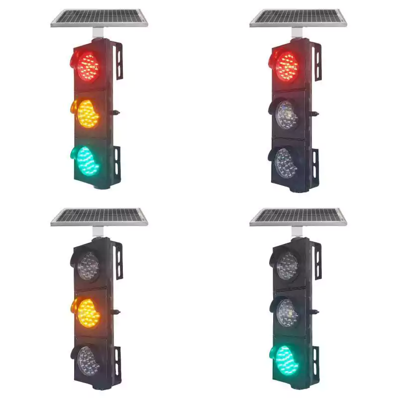 Sem&aacute;foro inal&aacute;mbrico solar de 4 pulgadas (100 mm) para veh&iacute;culos