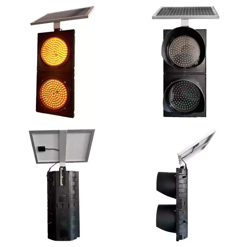 Luz de advertencia de tr&aacute;fico intermitente solar amarilla de 8 pulgadas (200 mm) * 2