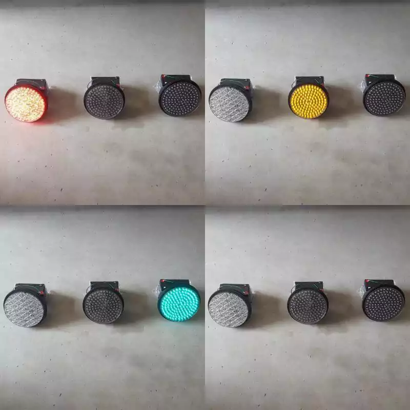 Sistema de luz de advertencia intermitente secuencial de 200 mm con 3 lentes opcionales